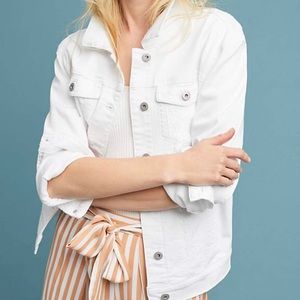 Anthropologie Pilcro White Denim Jacket